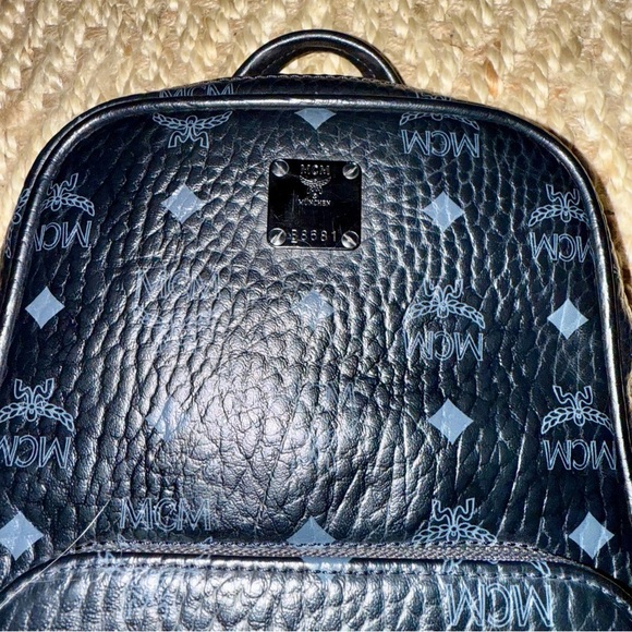 Authentic MCM Black Leather Sling Bag - Picture 4 of 7